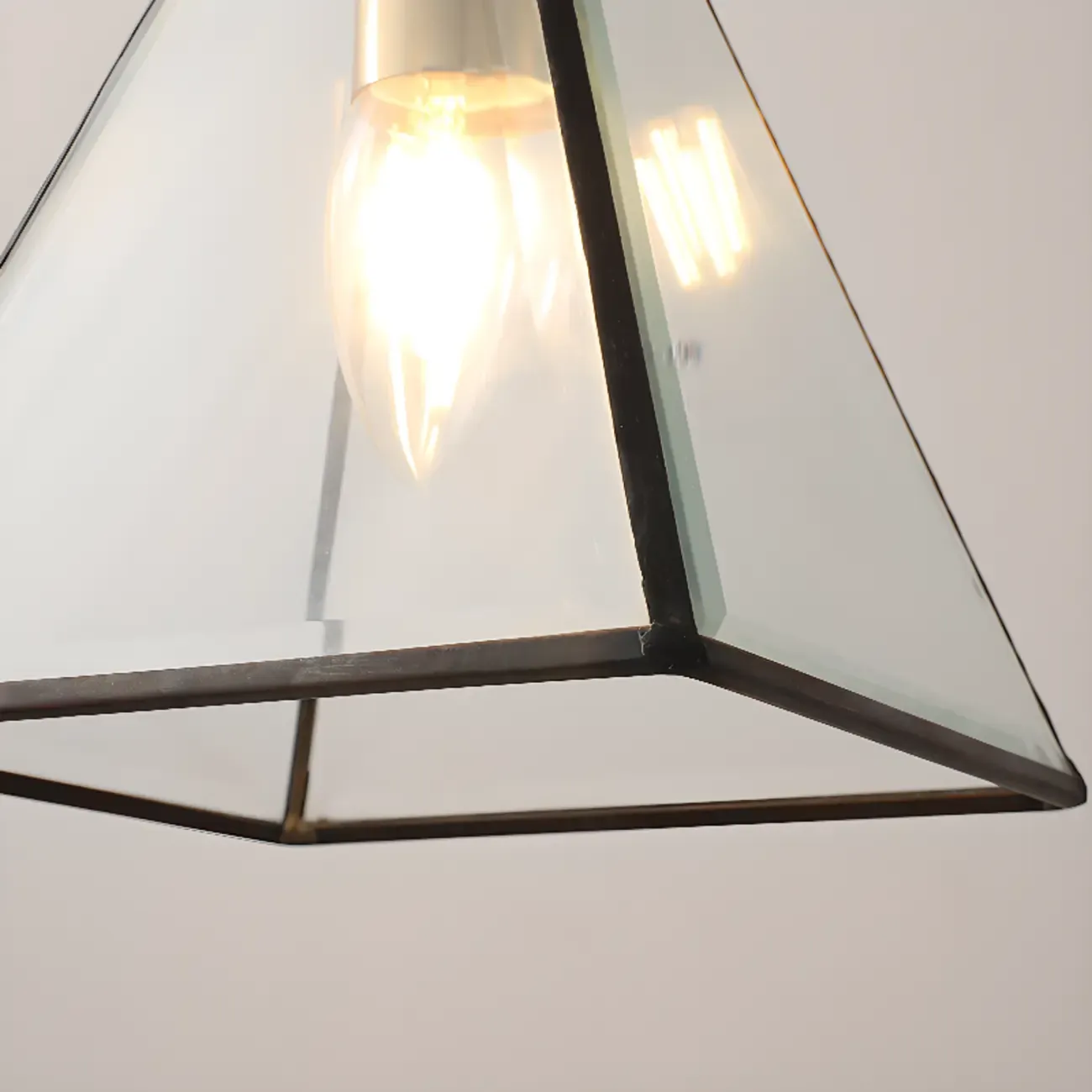 Modern Diamond Shape Glass Pendant Light for Living Room Image - 8