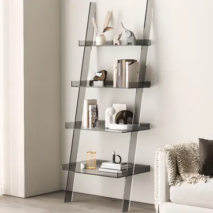 Modern H Ladder Open Bookshelf with 4 Shelves  Image - 1