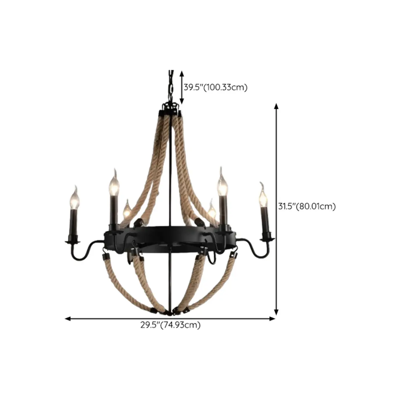 Industrial Vintage Iron Chandelier with 	Adjustable Height Image - 36 | homeyfad
