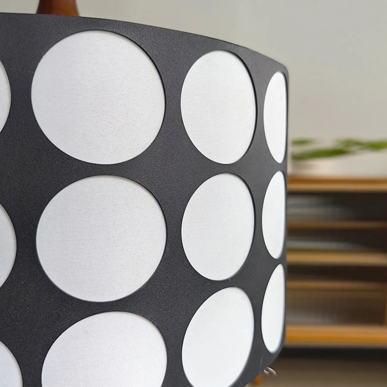 French Style Black and White Round Pendant Lamp for Living Room Image - 7 | homeyfad