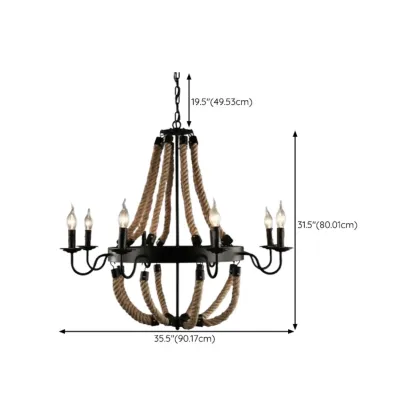 Industrial Vintage Iron Chandelier with 	Adjustable Height Image - 37