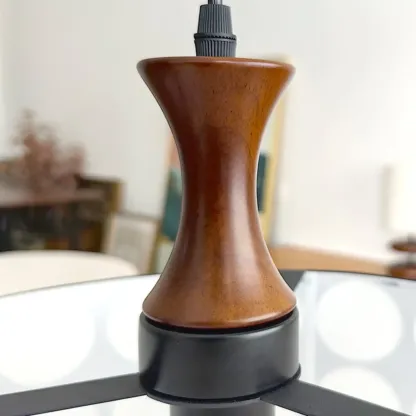 French Style Black and White Round Pendant Lamp for Living Room Image - 8