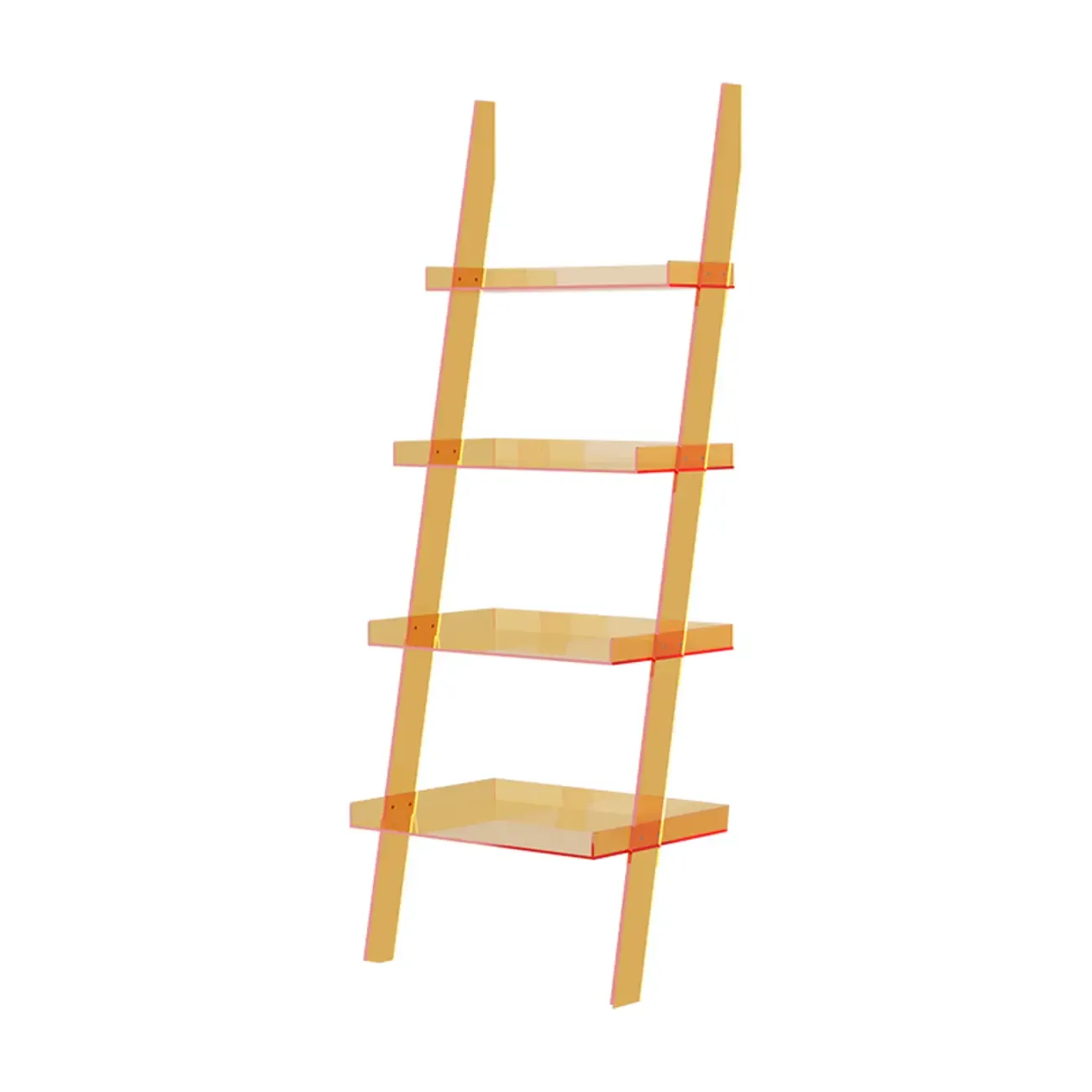 Modern H Ladder Open Bookshelf with 4 Shelves Image - 3