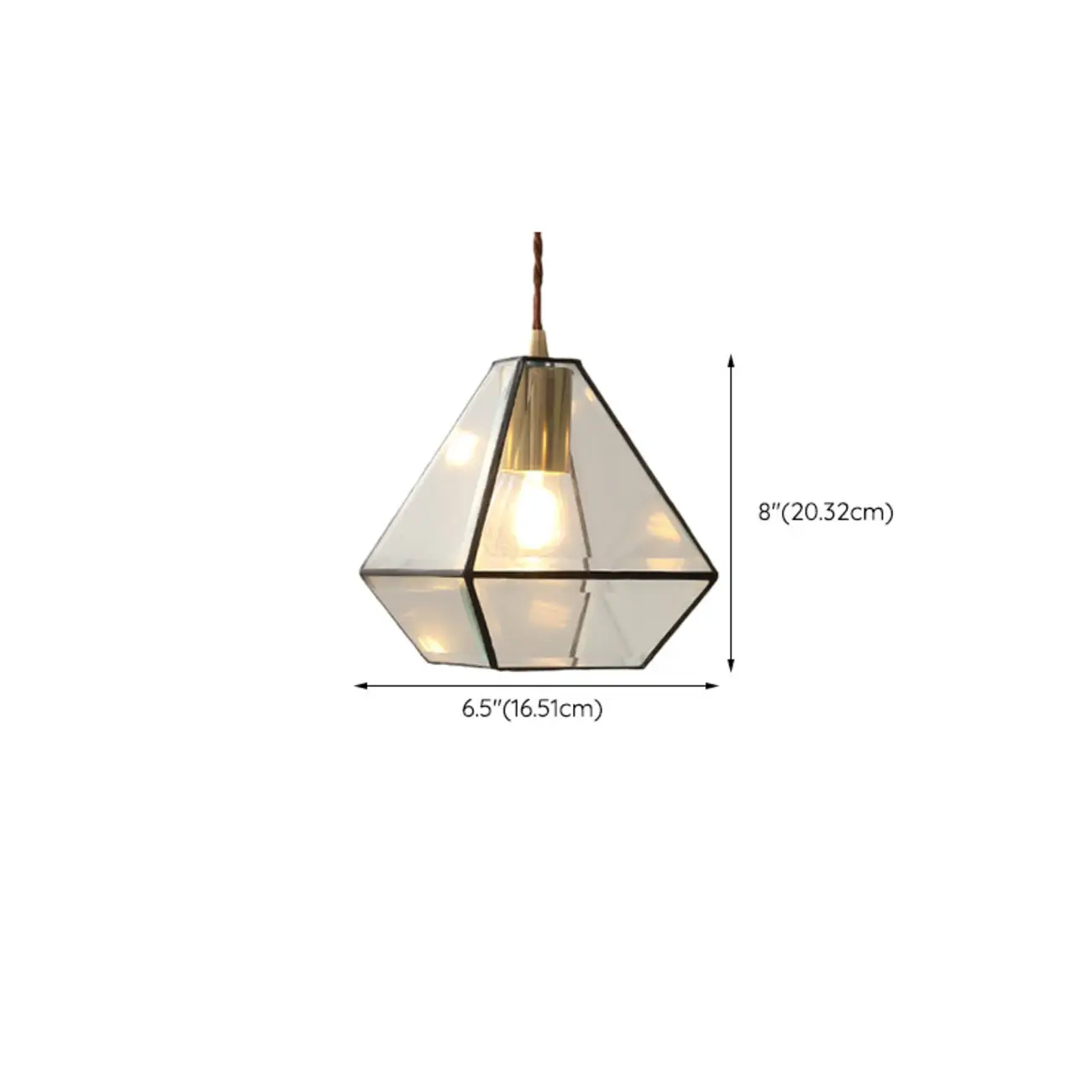 Modern Diamond Shape Glass Pendant Light for Living Room Image - 12 | homeyfad