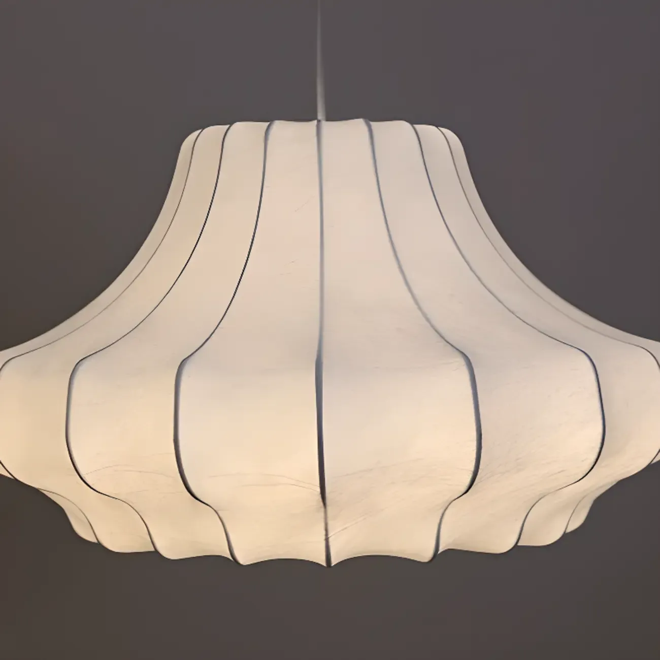 Designer White Fabric Lantern Pendant Lamp for Home Decor Image - 9