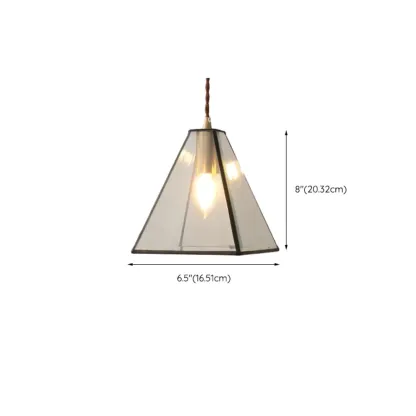 Modern Diamond Shape Glass Pendant Light for Living Room Image - 13
