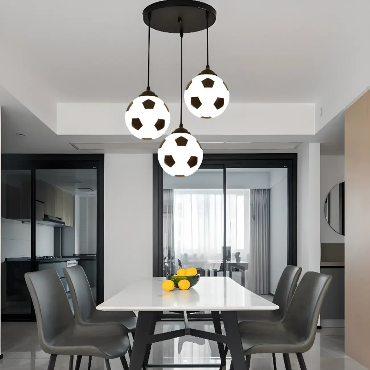 Modern Geometric Metal Pendant Light for Dining Room Image - 1