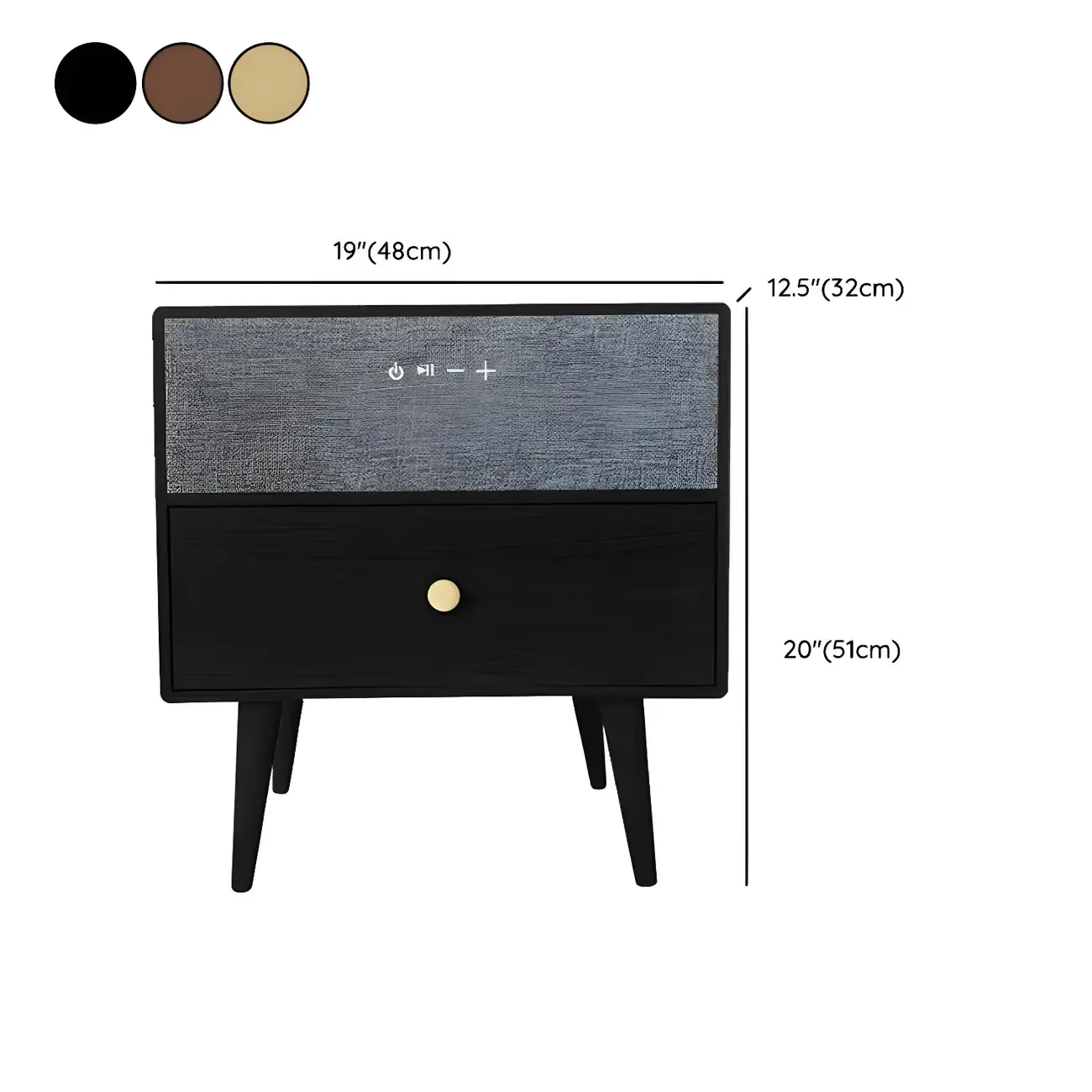 Modern Coloer Block Bedside Table with 2 Drawers  #size