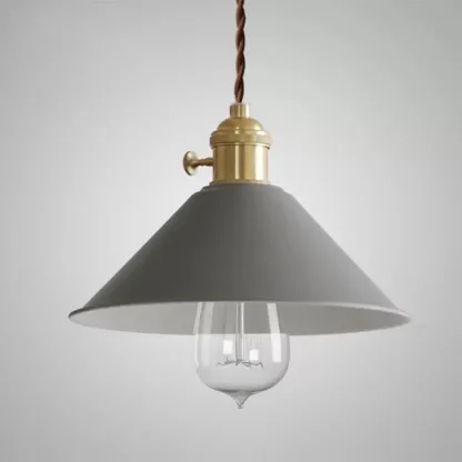 Industrial Gray Aluminum Cone Pendant Light for Dining Room Image - 3