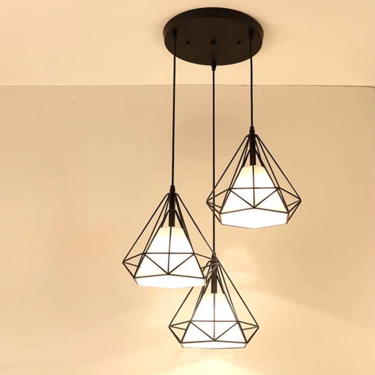 Modern Geometric Metal Pendant Light for Dining Room Image - 2 | homeyfad