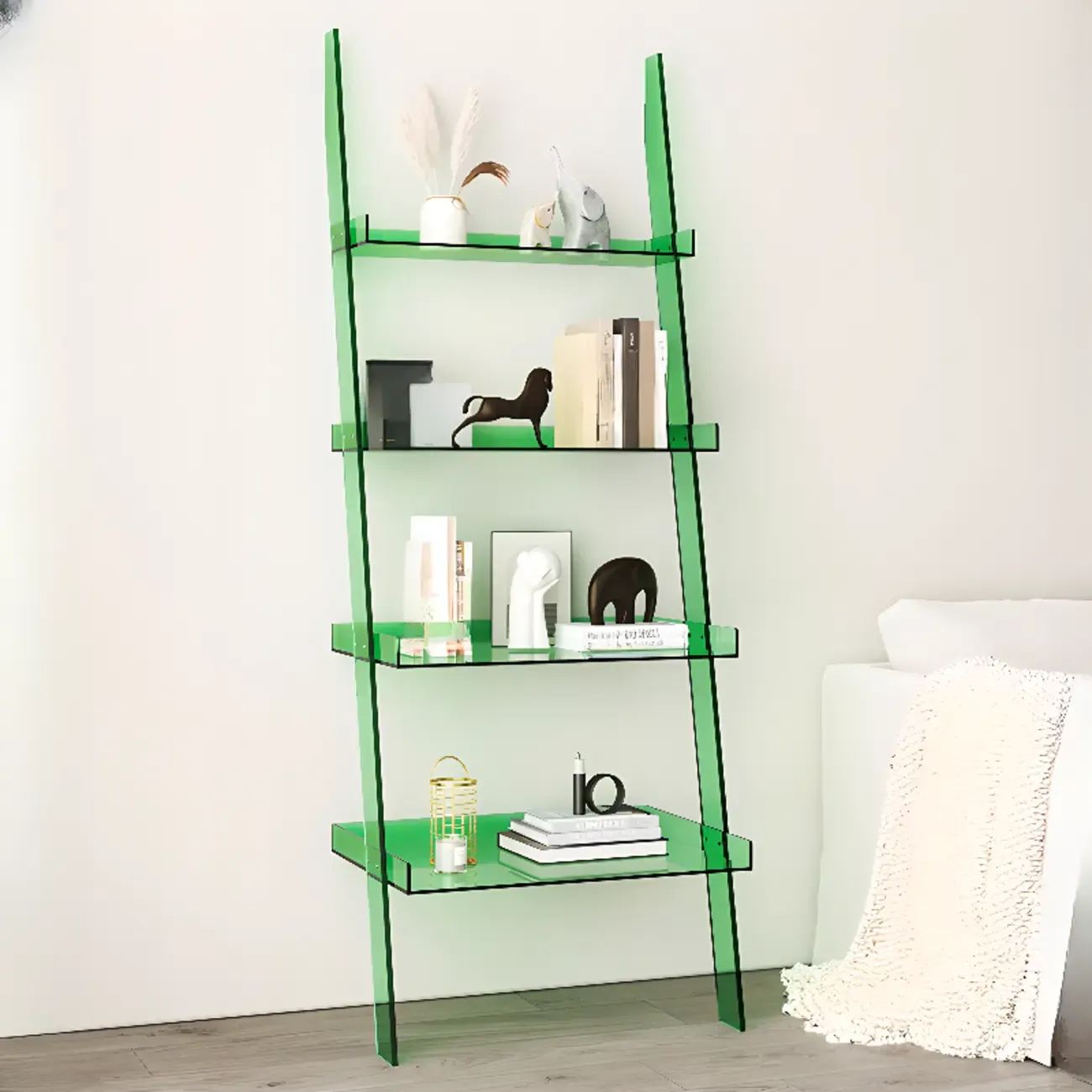 Modern H Ladder Open Bookshelf with 4 Shelves  Image - 6