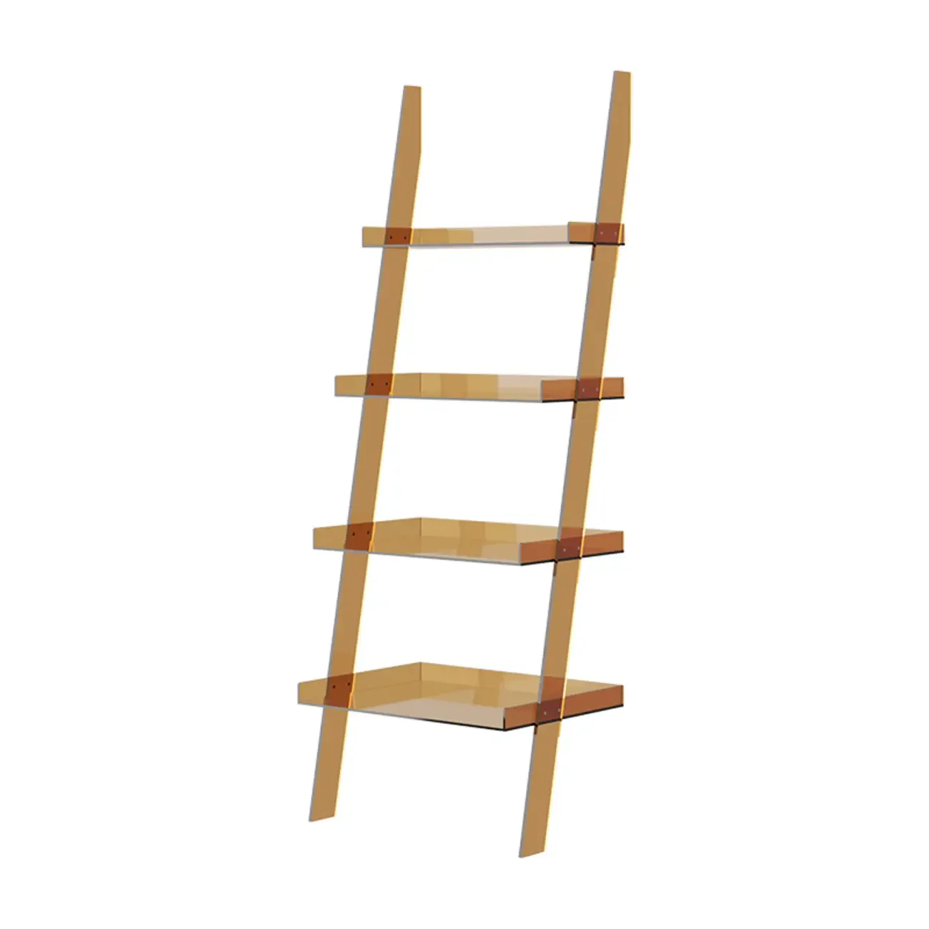 Modern H Ladder Open Bookshelf with 4 Shelves Image - 7
