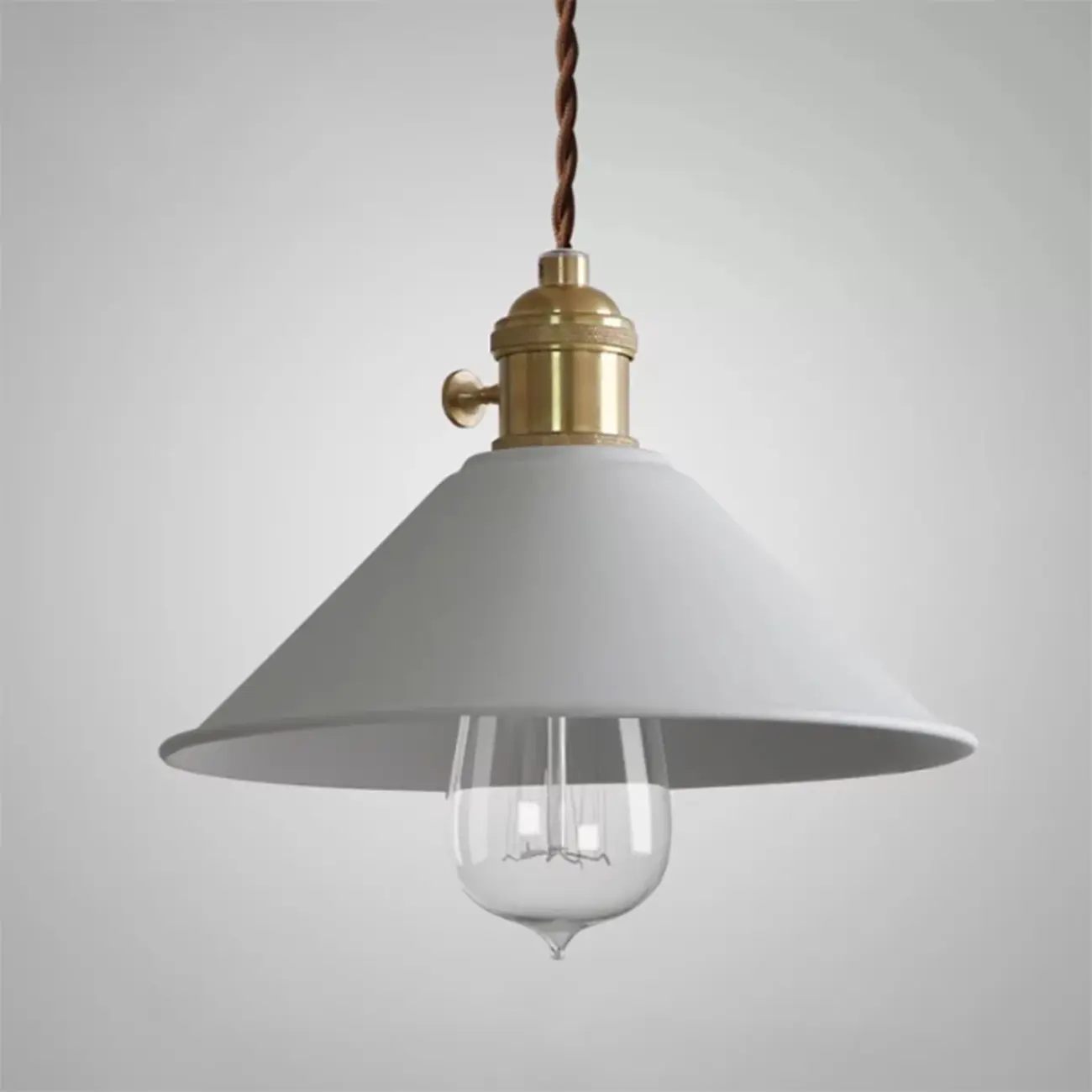 Industrial Gray Aluminum Cone Pendant Light for Dining Room Image - 5 | homeyfad
