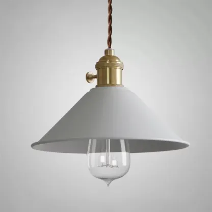 Industrial Gray Aluminum Cone Pendant Light for Dining Room Image - 5