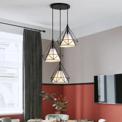 Modern Geometric Metal Pendant Light for Dining Room Image - 4