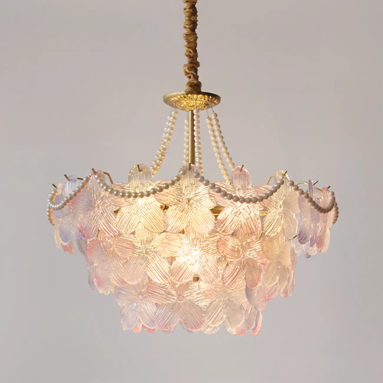 Modern Elegant Floral Crystal Chandelier with Flexible Height Image - 6 | homeyfad