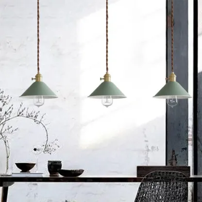 Industrial Gray Aluminum Cone Pendant Light for Dining Room Image - 6