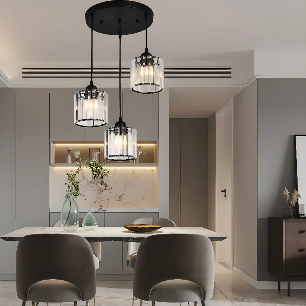 Modern Geometric Metal Pendant Light for Dining Room Image - 6 | homeyfad