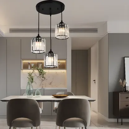 Modern Geometric Metal Pendant Light for Dining Room Image - 6