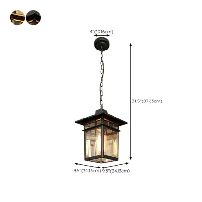Retro Black Metal Hanging Pendant Lamp for Outdoor Use Image - 13