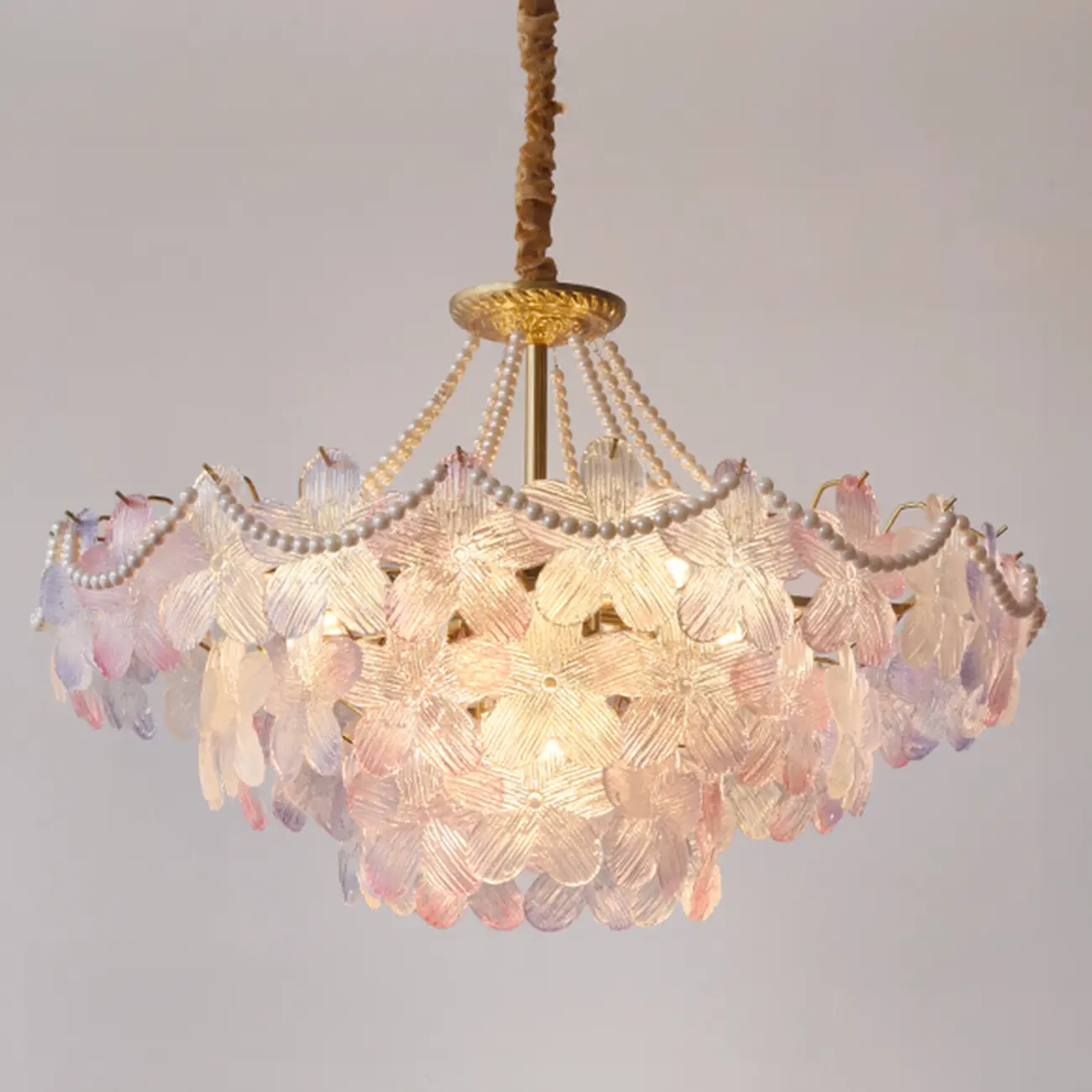Modern Elegant Floral Crystal Chandelier with Flexible Height Image - 3 | homeyfad