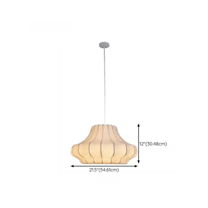 Designer White Fabric Lantern Pendant Lamp for Home Decor #size