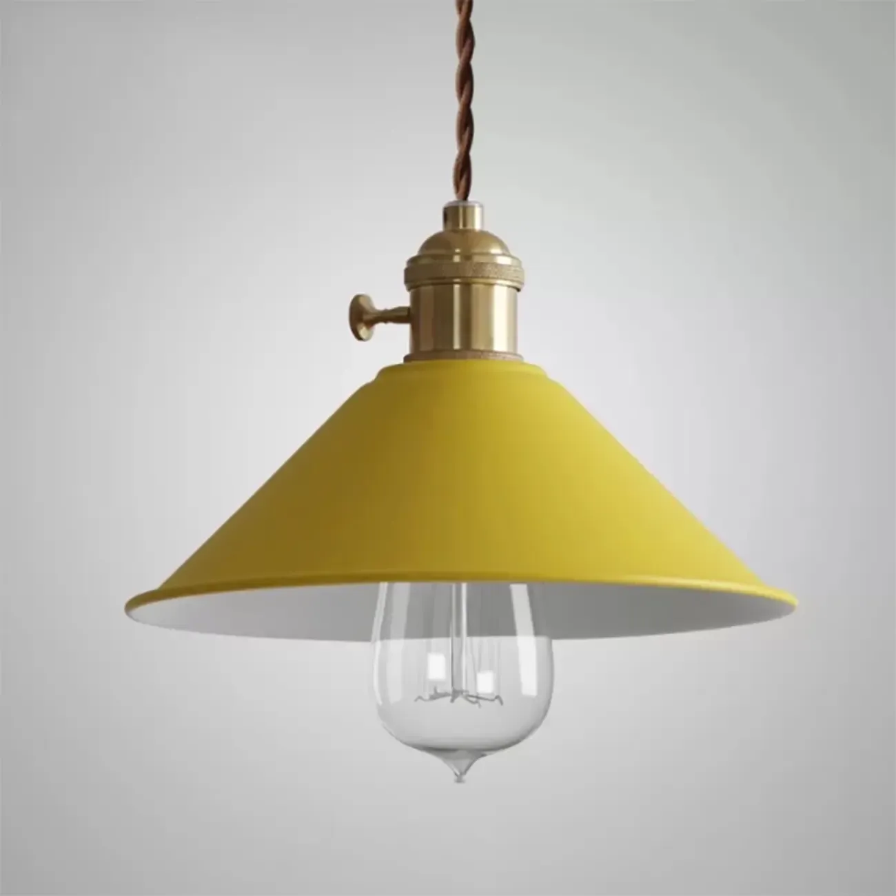 Industrial Gray Aluminum Cone Pendant Light for Dining Room Image - 9