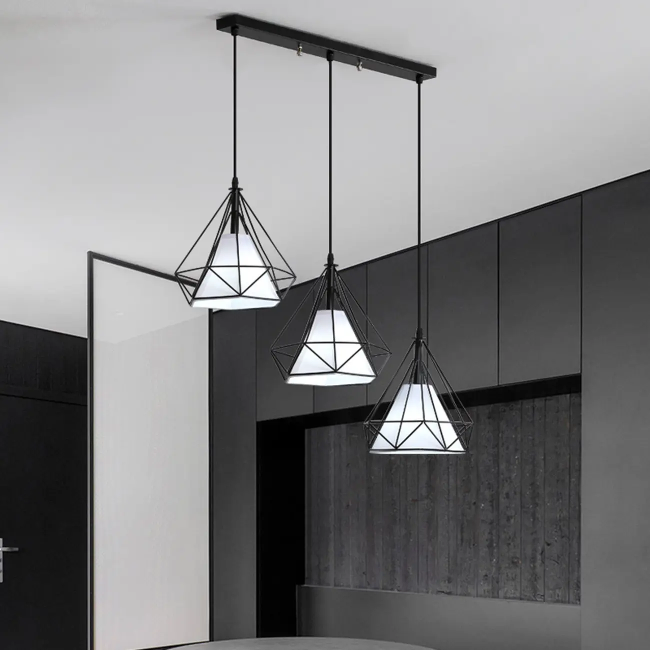 Modern Geometric Metal Pendant Light for Dining Room Image - 8 | homeyfad