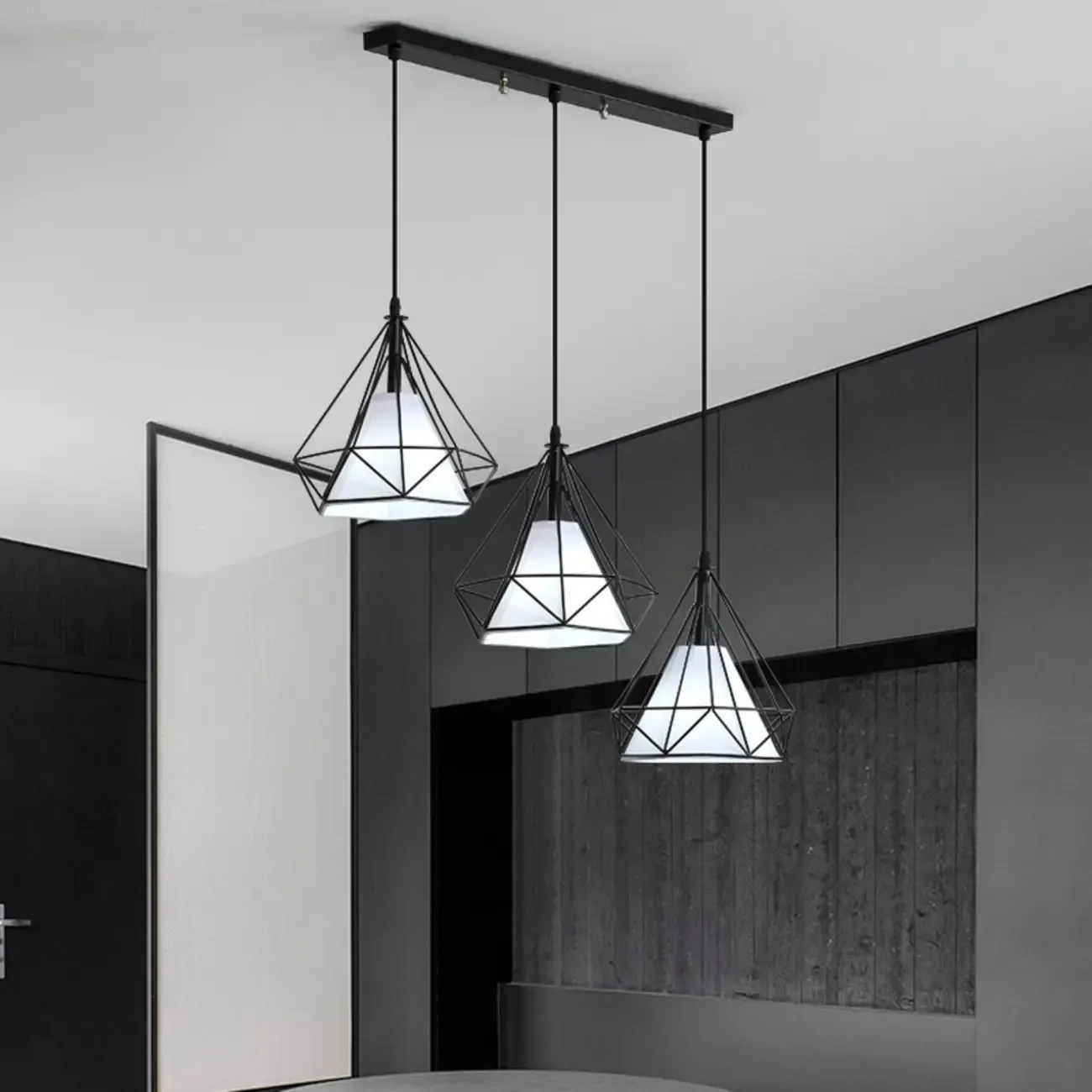 Modern Geometric Metal Pendant Light for Dining Room Image - 8