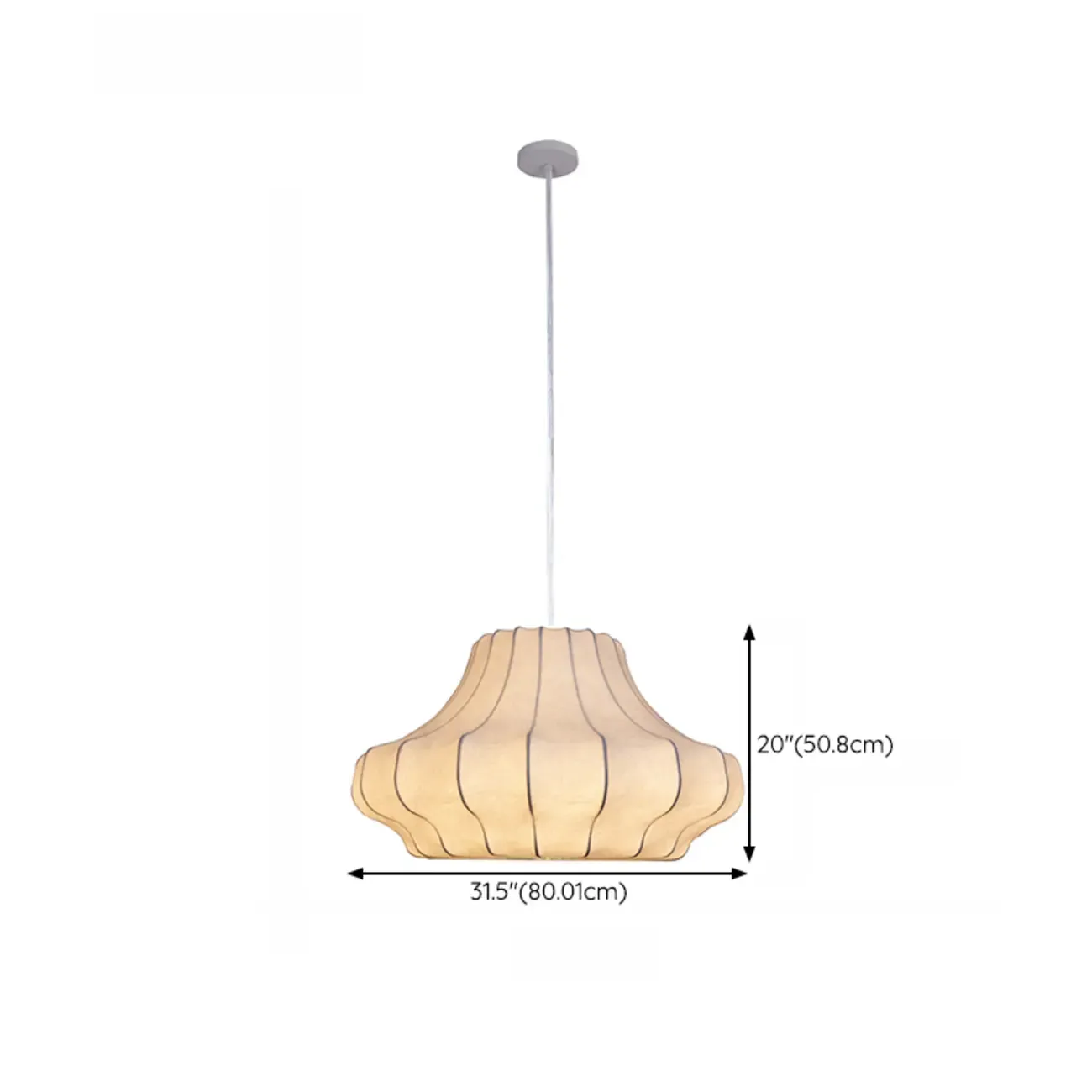 Designer White Fabric Lantern Pendant Lamp for Home Decor Image - 16