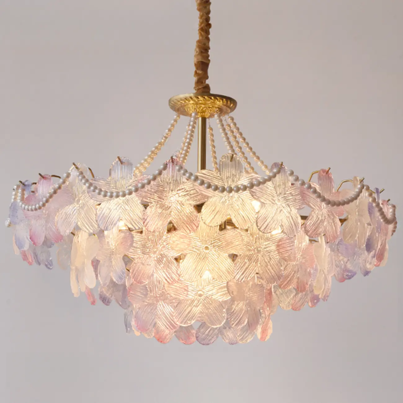 Modern Elegant Floral Crystal Chandelier with Flexible Height Image - 9 | homeyfad