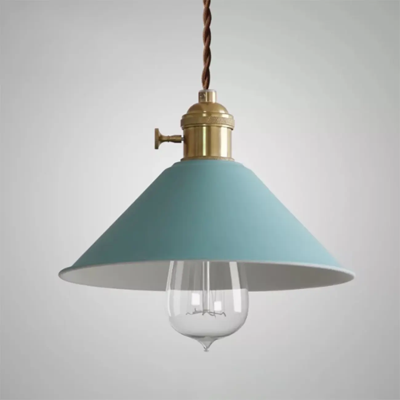 Industrial Gray Aluminum Cone Pendant Light for Dining Room Image - 11 | homeyfad