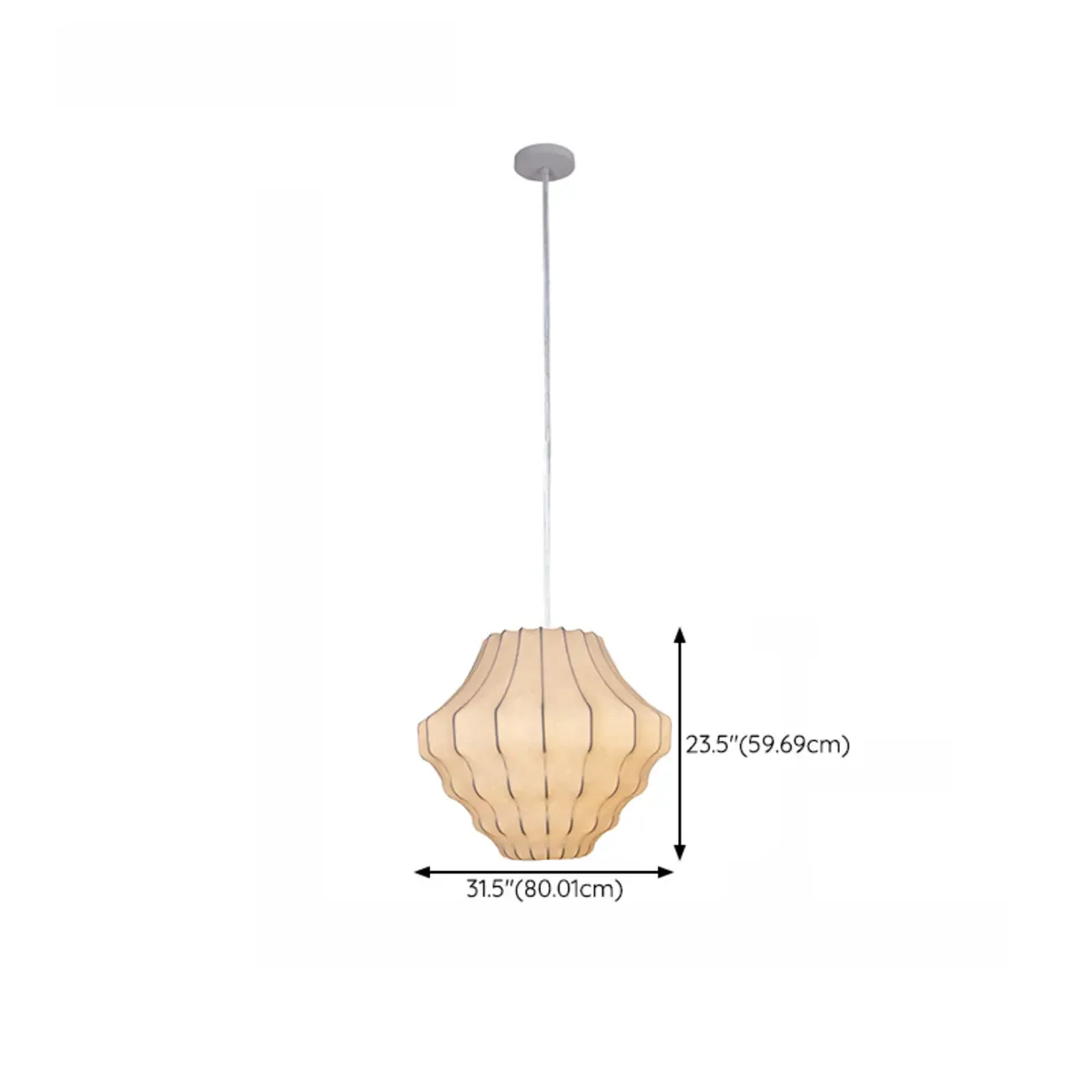 Designer White Fabric Lantern Pendant Lamp for Home Decor Image - 18