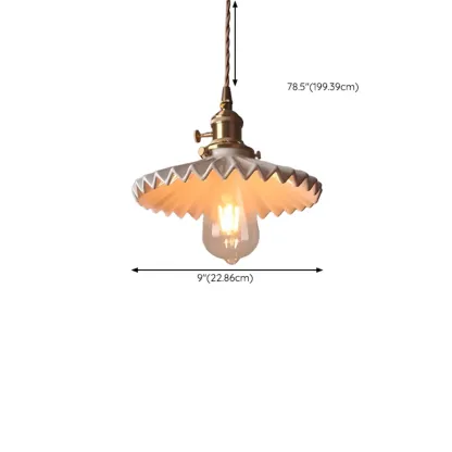 White Ceramic Floral Lampshade Pendant Light for Bedroom #size