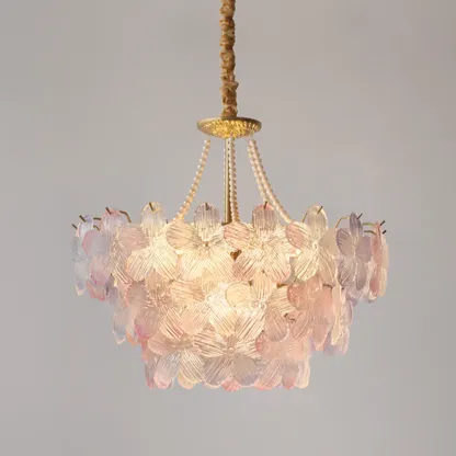Modern Elegant Floral Crystal Chandelier with Flexible Height Image - 10