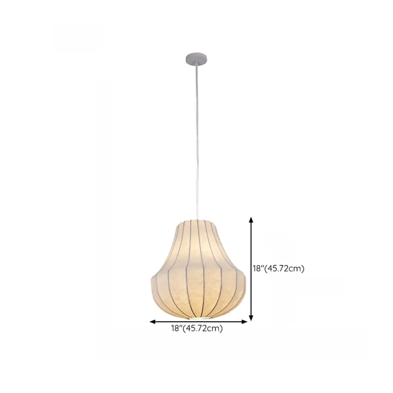 Designer White Fabric Lantern Pendant Lamp for Home Decor Image - 19