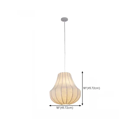 Designer White Fabric Lantern Pendant Lamp for Home Decor Image - 19