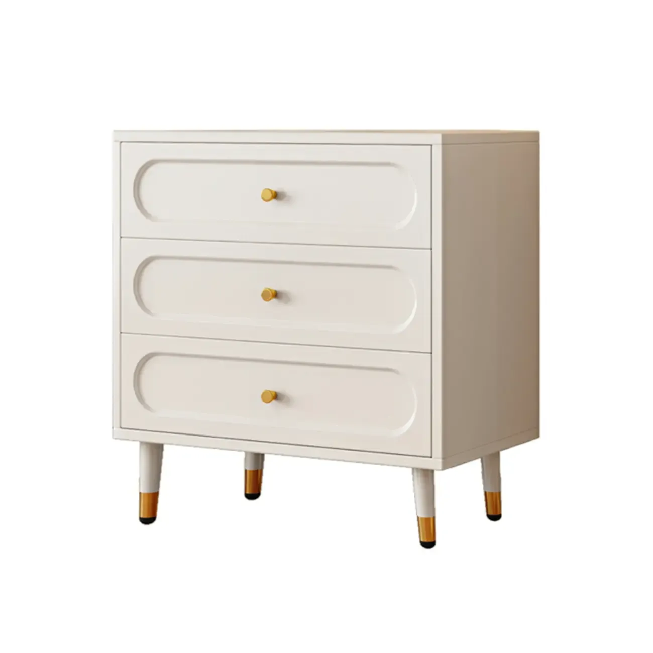 Modern Wood Dresser Chest with 5 Tiers in Milk Tea Color Image - 4