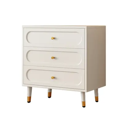 Modern Wood Dresser Chest with 5 Tiers in Milk Tea Color Image - 4