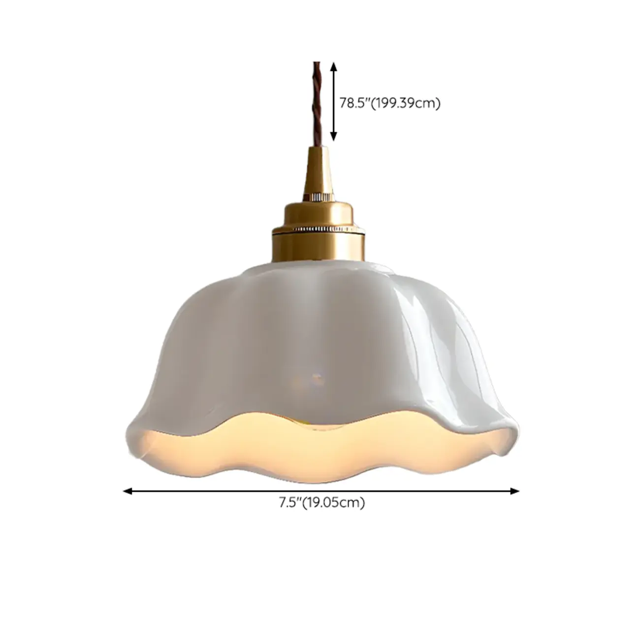 White Ceramic Floral Lampshade Pendant Light for Bedroom Image - 9 | homeyfad