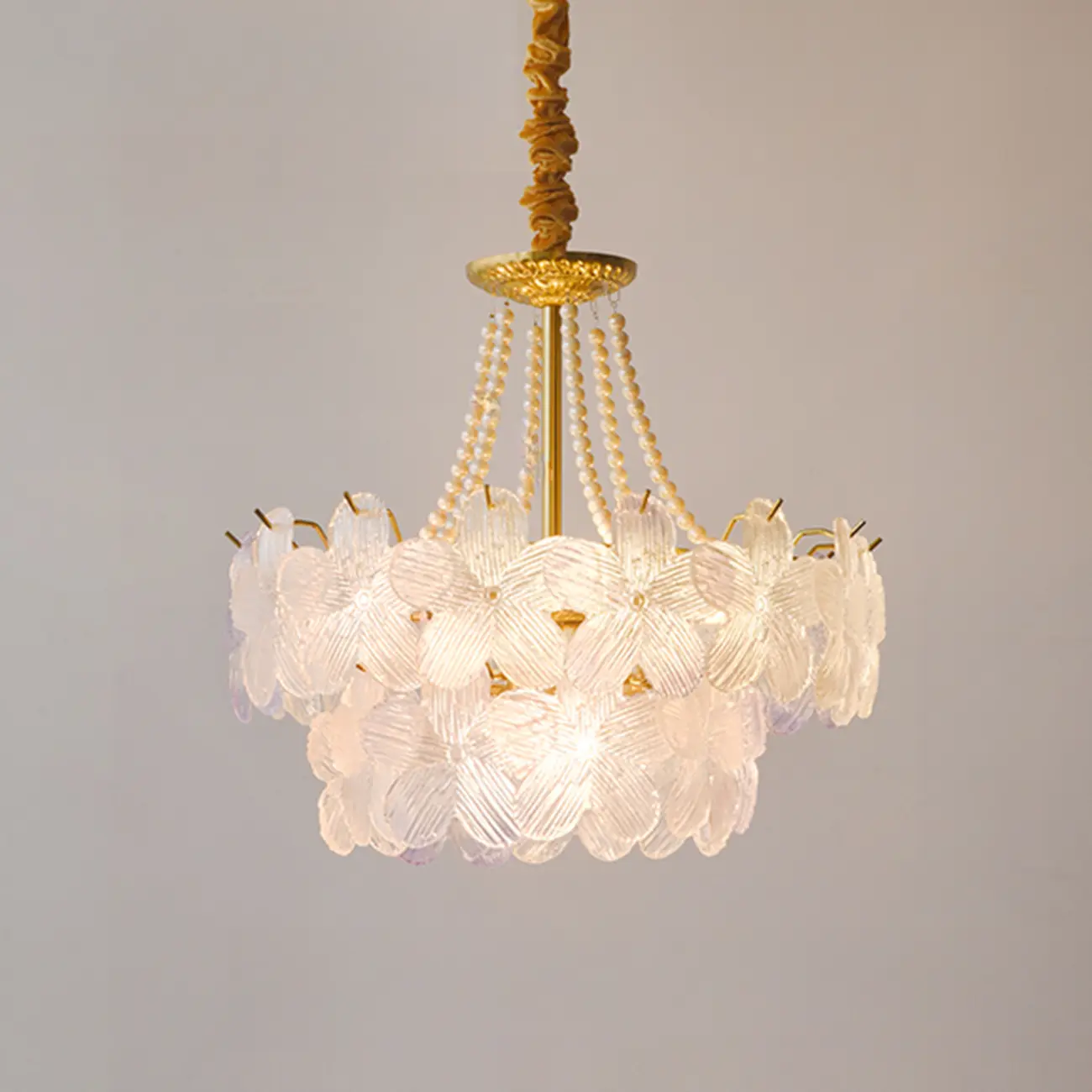 Modern Elegant Floral Crystal Chandelier with Flexible Height Image - 11 | homeyfad
