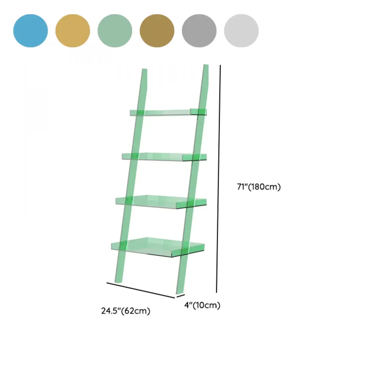 Modern H Ladder Open Bookshelf with 4 Shelves #size