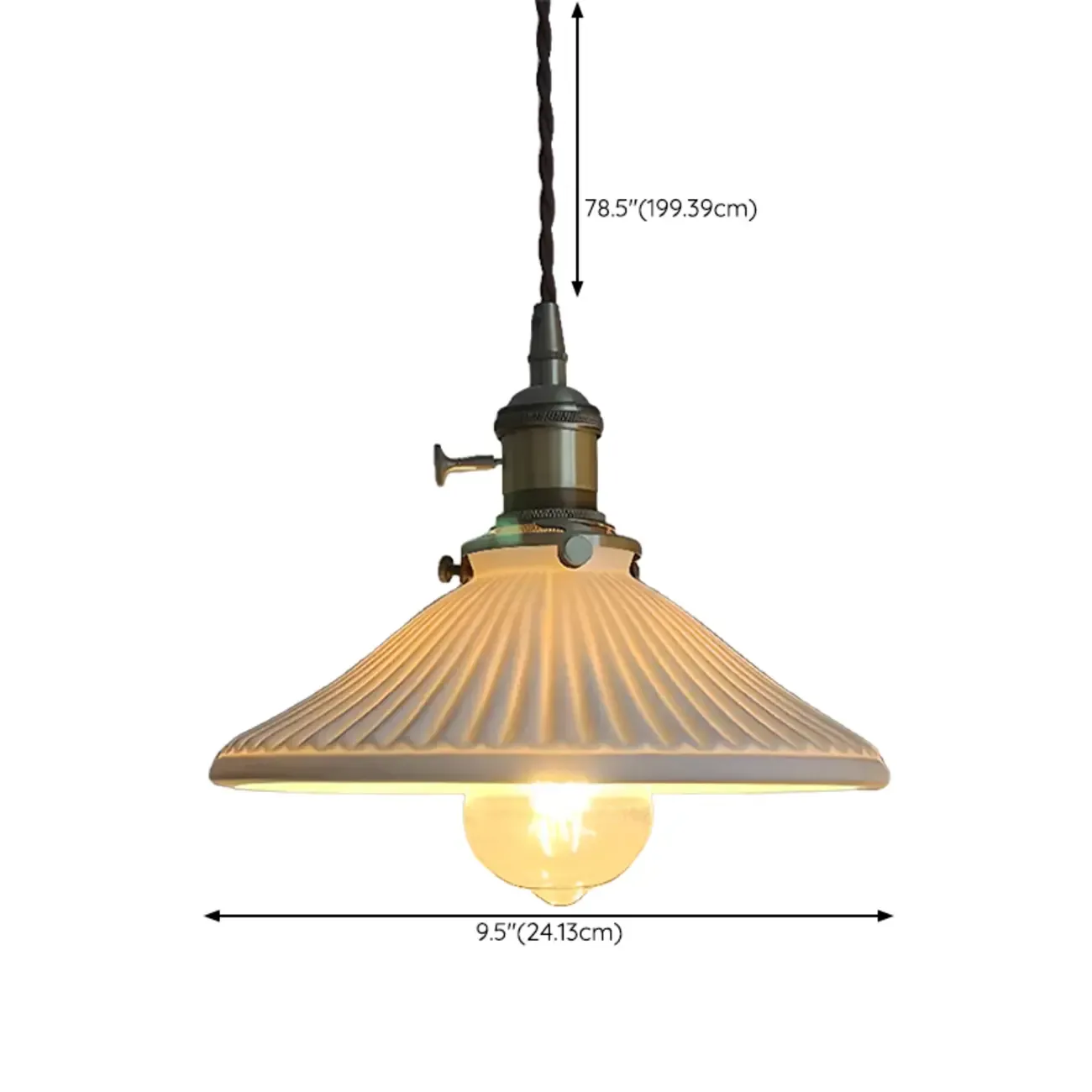 White Ceramic Floral Lampshade Pendant Light for Bedroom Image - 10