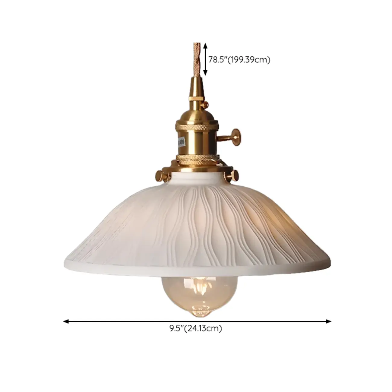 White Ceramic Floral Lampshade Pendant Light for Bedroom Image - 11 | homeyfad