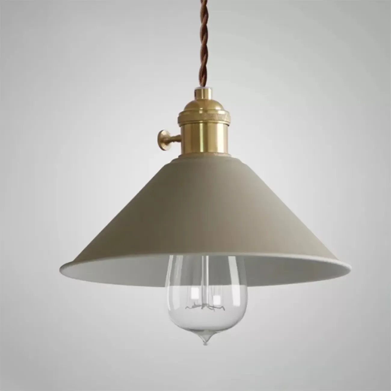 Industrial Gray Aluminum Cone Pendant Light for Dining Room Image - 15