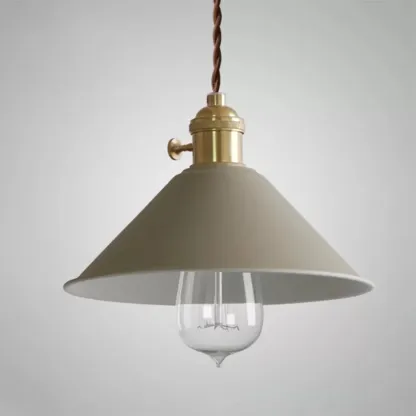 Industrial Gray Aluminum Cone Pendant Light for Dining Room Image - 15