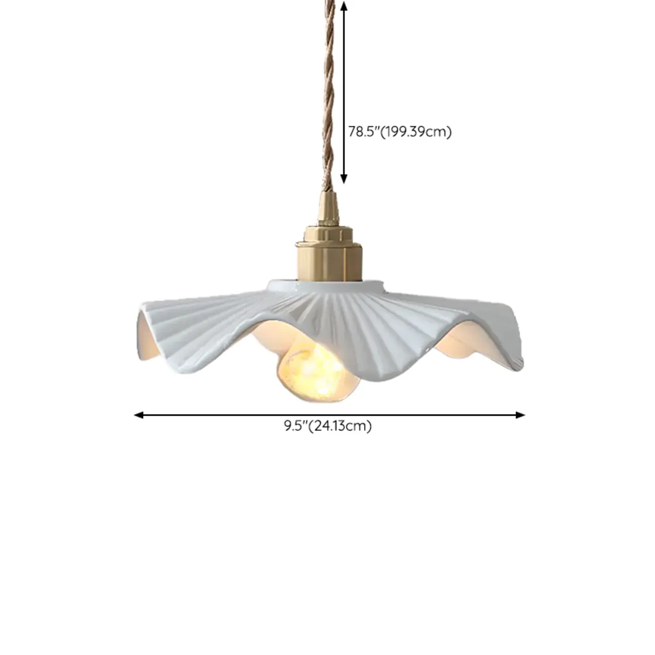 White Ceramic Floral Lampshade Pendant Light for Bedroom Image - 12 | homeyfad