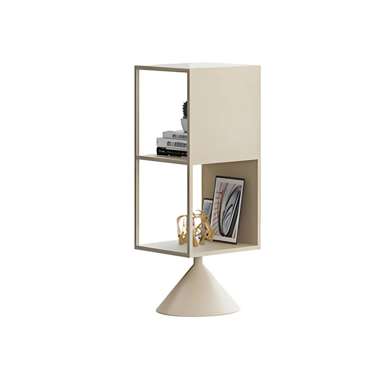 Modern Wooden Cube Bookcase with Metal Frame  Image - 2 | homeyfad