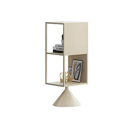 Modern Wooden Cube Bookcase with Metal Frame  Image - 2