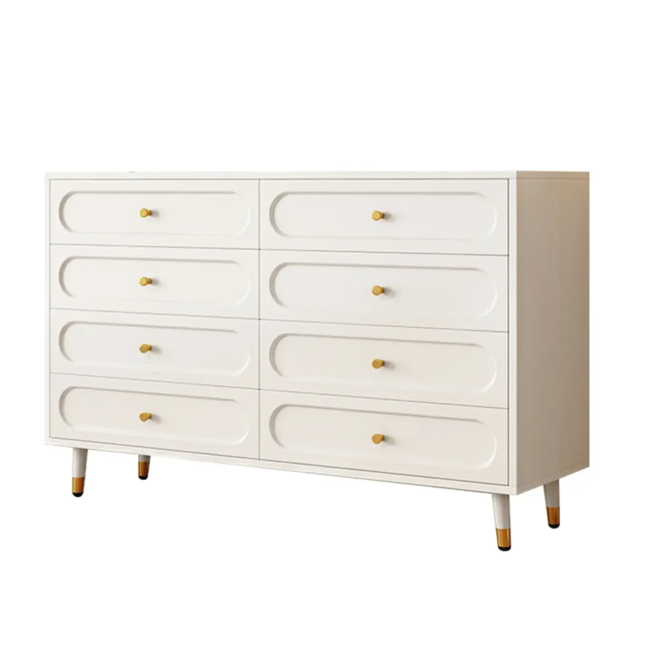 Modern Wood Dresser Chest with 5 Tiers in Milk Tea Color Image - 8